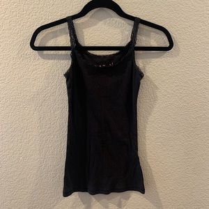 NWOT Black Lacy Rimmed Comfortable Pacsun Lilu Tank Top